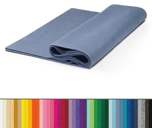 The Felt Store Bastelfilz Meterware 1,6mm Wesgewood Blau, Filzstoff Länge 1 m, Breite: 1,8 m