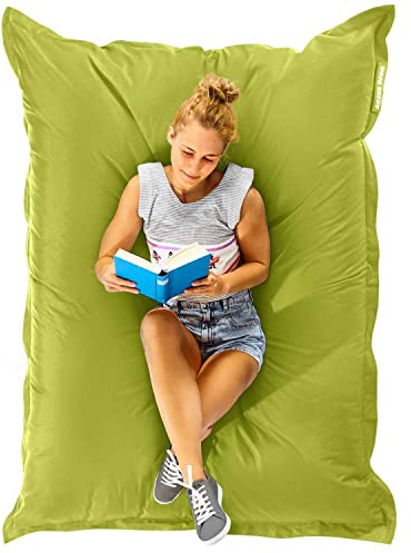 Green Bean Square XL Riesensitzsackhülle 120x160 cm - PVC Bezug - Indoor und Outdoor Sitzsackhülle - Bean Bag Bezug - Sitzsackbezug ohne Füllung - Lounge Chair Hülle - abwaschbar - Grün