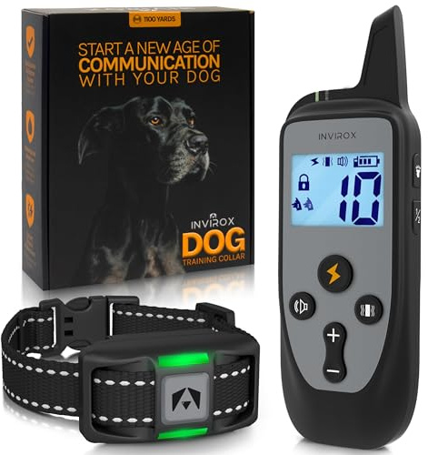 INVIROX Dog Training Collar with Remote, Shock Collar for Dogs 3300ft Range