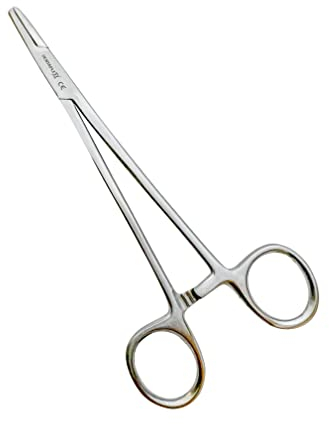 Dentaplex Self Locking Pliers Suturing Piercing Clamp Fishing Forceps Tweezers Pincers for Stud Ball earings Holder Screw Removal Tool Surgical Veterinary Crafting Soldering DIY Use