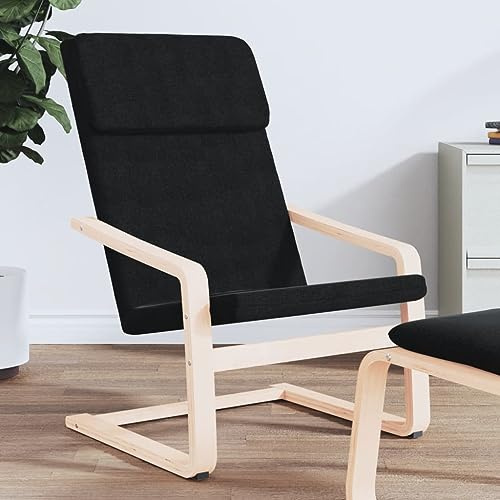 ZQQLVOO Lesestuhl Fernsehsessel Gemütlicher Sessel Clubsessel Lounge Cocktailsessel Relaxsessel Schwarz Stoff Geeignet für Wohnzimmer Schlafzimmer Esszimmer