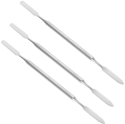 VLRBFDOI 3 st tandvård cement tandspatel blandning spatel, dubbelfinish vaxblandning rostfritt stål höljen skulpturinstrument, silver