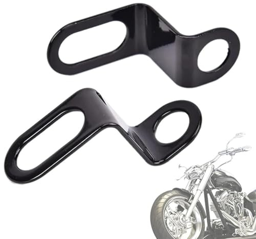 2 Stück Motorrad-Blinker-Lampenhalterung, Universal Metall Hinterer Blinker Stoßdämpferhalterungen, Licht Halterung Zubehör (Schwarz/6.2cm)