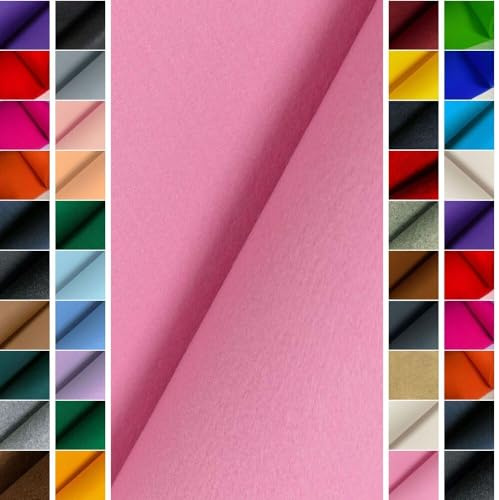 StoffBook 4mm Polyester Bastelfilz Stoff Meterware Rosa – Stabiler Filzplatten Zum Nähen, Kleben, Basteln, DIY Taschen, Dekoration und Kinderprojekte - 100cm Breite - e042