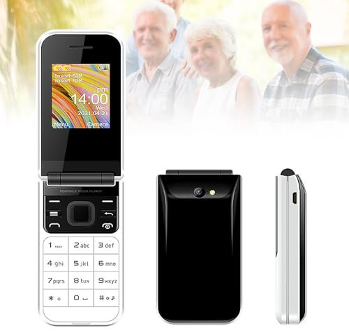 Cellulare Basic per Anziani, Tastiera Grande, Caratteri Grandi, Display Grande, Altoparlanti Grandi, Impermeabile/Anticaduta, Ricco di Funzioni, Facile da Usare,White