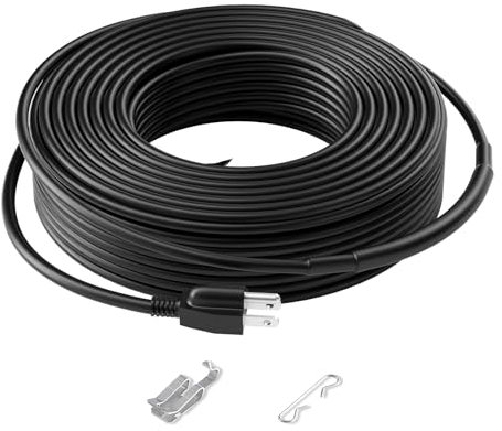 VEVOR Self-Regulating Pipe Heating Cable, 140FT 5W/FT Heat Tape for Pipes, Roof Snow Melting De-icing, Gutter and Pipe Freeze Protection
