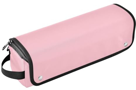 Pink Plain Hair Tool Travel Bag for Women with Heat Resistant Pad Dustproof Travel Hair Straightener Bag for Hot Tools Curling Iron Flat Irons Hair Volumizer Styler Travel Accessory