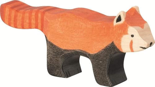 Holztiger 80626 röd panda – handmålad träfigur, massivt trä, tillverkad i Europa