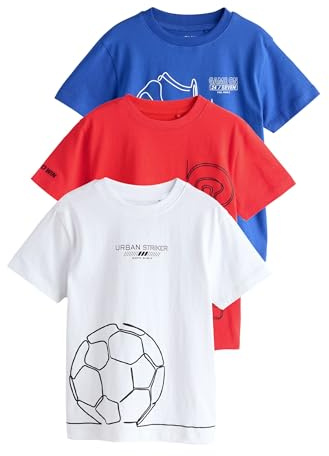 NEXT Jungen Regular Fit Kurzarm-T-Shirts mit Grafik, 3er-Pack