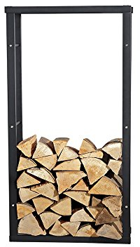 Melko Étagère à bûches robuste pour bois de chauffage et de chauffage - Support en fer - 100 x 60 cm - Avec picots en caoutchouc pour la protection du sol