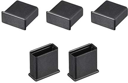 sourcing map 5pcs USB Cap Port Cover Anti Dust Protector 13mmx5mm for USB 2.0 Black