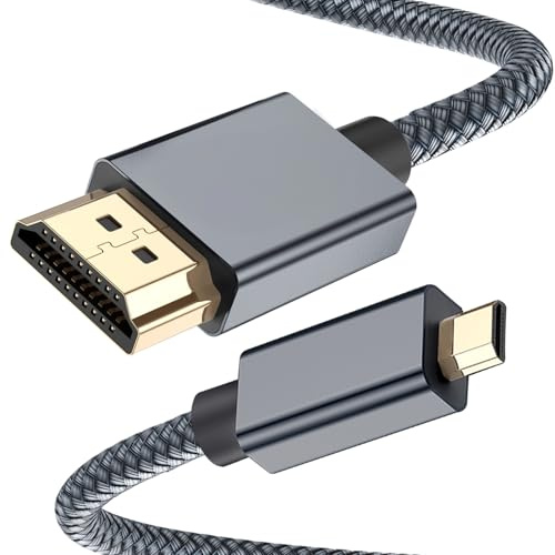 RUXELY Cable Micro HDMI A HDMI 4,5M,Cable Micro HDMI 4k 60Hz Trenzado Nailon para Raspberry Pi 4 4b,Gopro Black Hero 7 6 5 4, Cámara Sony A6000 A6300,Nikon B500,Lenovo Yoga 3 Pro 710,Canon,3D Arc
