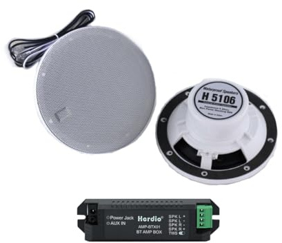 Desineo Kit 2 Haut-parleurs 80w étanche + amplificateur Bluetooth