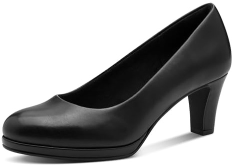 Marco Tozzi Zapatos de tacón de Embudo para Mujer Veganos, Negro, 38 EU