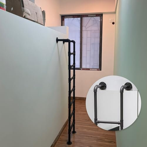 AYVADA 6,6 Fuß/2 m Metallleiter für Etagenbetten, gerade Dachbodenleitern, Tragkraft 150 kg/330 lb, Notausstiegsleiter für Lager, Wohnheim, Bibliothek, Deck, Wohnmobil (100 cm/39 Zoll)