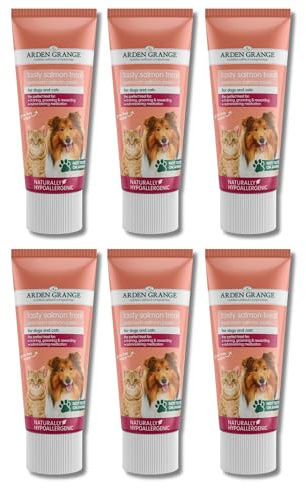 6 x Salmon Paste for Dogs & Cats - Grain-Free Dog Paste with Nutrient - Ideal Training Aid, Medication Administering Solution, 6 x 75g From MADZSAL