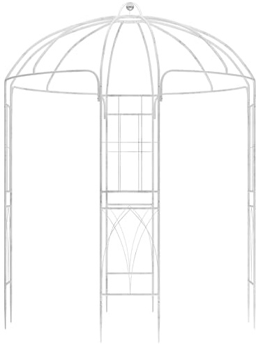 CLP Pavillon de Jardin résistant Keira, Arche avec Treillis, 270x200 cm, Acier thermolaqué, Robuste et décoratif pour terrasse & Mariage, Couleur:Blanc Antique