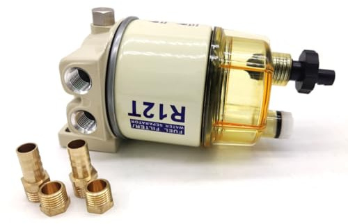 Harewtwy P502489 Filtre à Carburant Séparateur d'eau et de Carburant Ensemble de Filtre P502489 F1380-O Pièces de Rechange pour Bateau