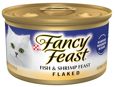 Purina Fancy Feast Wet Cat Food Flaked Fish and Shrimp Feast - (Pack of 24) 3 oz. Cans