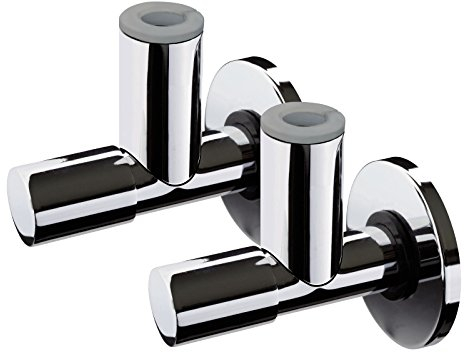 Sanitop-Wingenroth-Valvola ad angolo, con valvola, 1/(2) 5,08 cm, Set da 2, in ottone cromato, 22537 3