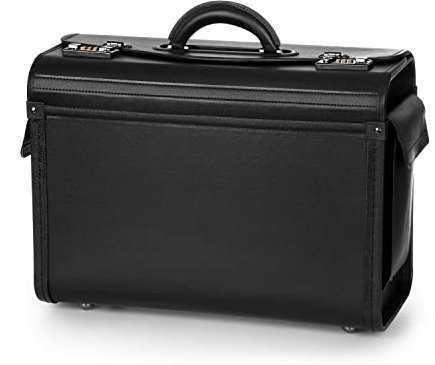 Tassia Business Briefcase Attaché Bag - Luxury Pilot Case Flight Business Case - Secure Hand Luggage Pilot Case with Gun Metal Combination Locks, Laptop Case with Overnight Compartment