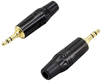 YACSEJAO 3,5-mm-Stereostecker, 1/8-Zoll-DIY-Audiokabelstecker, Hochleistungs-TRS 3-poliger 3,5-mm-Ersatzreparaturstecker Buchse Stereo-Stecker (Black)