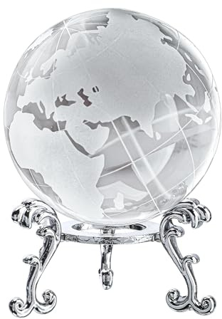 Pisapapeles de bola de cristal de globo mundial de 60 mm con soporte, esfera de cristal, decoración de Navidad para el hogar, oficina, escritorio