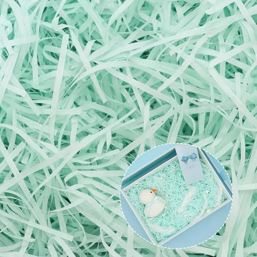 200 g de matériau de remplissage pour cadeau, raphia cadeau matériau de remplissage pour colis, offre une bonne protection et décoration pour cadeaux (Bleu Tiffany)