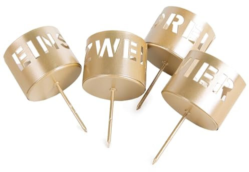 Logbuch-Verlag Adventskranz Teelichthalter Metall Picks zum Stecken 1 2 3 4 Kerzenhalter für die Adventszeit Gold 9 x 5,2 cm