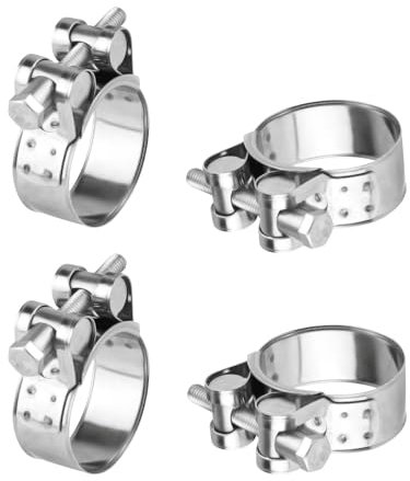 4 Stück Gelenkbolzenschelle Edelstahl 304, Spannbereich 32-35mm Einstellbar Schlauchschellen, Rohrschelle, Spannbackenschellen, Edelstahl Auspuffschelle Gelenkbolzenschellen für Schellen
