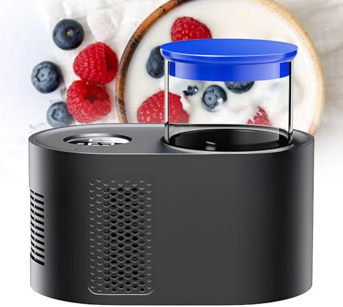 BOBVB 3 in 1 Yoghurt Maker Machine, Practical Portable Heated Refrigeration Cups, Intelligent Ice Cream Yogurt Machine, with Glass Inner Pot and Timer Control, for Kitchen Restaurant B