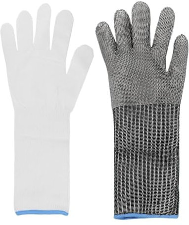 Generisch Küchenfeste Handschuhe, Edelstahldraht -Sicherheits -Schneidzubehör, Metallschirme Kochwerkzeuge zum Schneiden, Handschuhen der Mesh -Dimension,