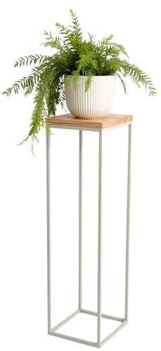 FRAMADO - Pflanzenständer Craft - 24x24x100cm - Farbe Weiß - für Zimmerblumen - Metallregal - dekorativer Tisch - Blumenständer - für Zimmerecke, Wohnzimmer, Balkon