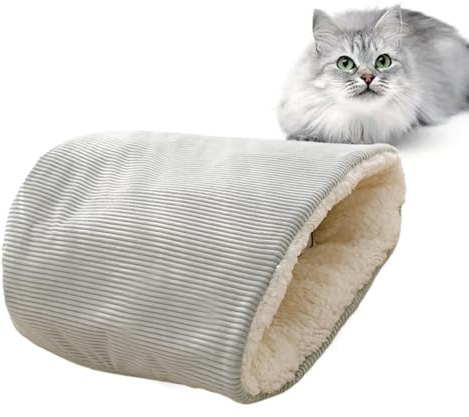 Katzennest – Höhle zum Eingraben, gemütlicher Schlafsack, weich, warmes Haustier für den Innenbereich, Kätzchen, kleine Hunde und Katzen, Kuschel-Tunnel, Winterkomfort, Schlaflösung, Welpen