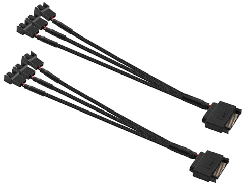 ELFJMZP - Cable de extensión para ventilador de carcasa de PC (1 a 4) (1 a 4) y SATA PSU (15 pines a 2510 4P-2P hembra (1 a 4) 26 cm/10,5 pulgadas (paquete de 2) (1 to 3)