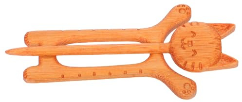 YARNOW Broche Chat en Bois Naturelle, Épingle pour Vêtements Femme, Décoration Mode Automne-hiver, Broche Animal Légère et Polyvalente pour Pull, Écharpe, Cardigan