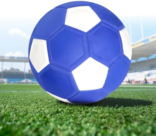 SKIKHN Fotboll kurva boll, Eva-gummi Swerve fotboll, fotboll storlek 4, flexibel fotboll kurvboll för ungdomar och vuxna träning inomhus utomhus, blå