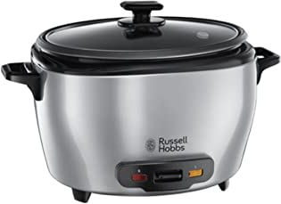 Russell Hobbs Cuociriso Grande - 2,5 l incluso inserto per cottura a vapore - Pentola con rivestimento antiaderente; Cucchiaio per riso; Misurino, Pentola a cottura lenta per verdure e pesce, 23570-56