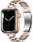 Wepro Straps Compatible with Apple Watch Strap 40mm 38mm 41mm 42mm for Women/Men, Stainless Steel Slim Replacement Metal Apple Watch Series 10 9 8 7 6 5 4/SE/SE 2/Ultra/Ultra 2 Strap, Silver/Rosegold