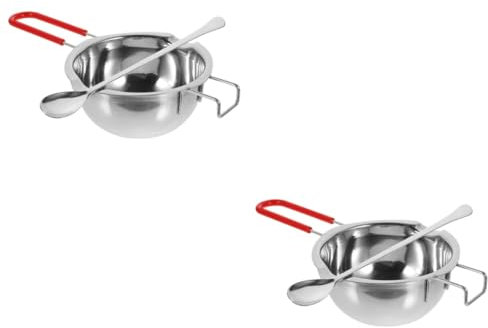 SHINEOFI 2 Sätze Wachs Schmelztiegel DIY Schmelztiegel backen Seife japanische Süßigkeiten praktischer Kerzenschmelztiegel rostfreier Schmelztiegel Schokolade Süssigkeit Kerzenzubehör Ofen