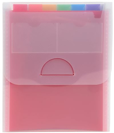 Exacompta - Rif. 55798E - Cartone da 5 raccoglitori per valigia verticale Crystal - copertina e interno in PP - con 2 portaetichette sul lato - 6 scomparti - dim 25,5 x 30,5 cm - per A4 - cristallo