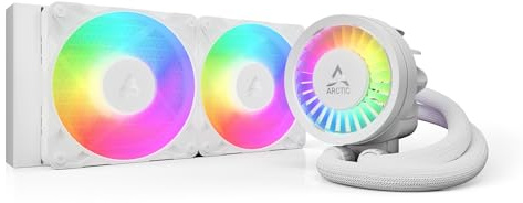 ARCTIC Liquid Freezer III Pro 240 A-RGB (blanc) - Refroidisseur CPU AIO, 2 x 120 mm refroidissement à eau, radiateur 38 mm, pompe PWM, ventilateur VRM, AMD AM5/AM4, Intel LGA1851/1700 Cadre de contact