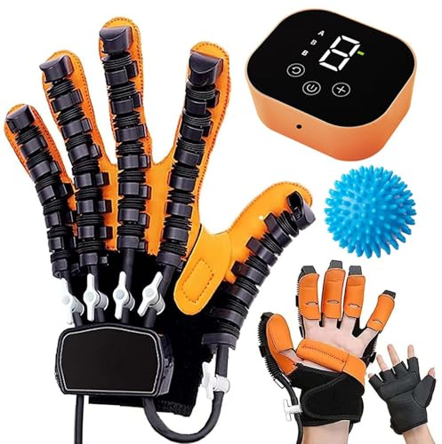 GAOXIAO Guantes de Rehabilitación Robot para Ictus, Fisioterapia para Parálisis Cerebral Infarto Cerebral Órtesis Entrenador de Rehabilitación de Dedos de la Rigidez de la Mano Aparato A Right Hand L