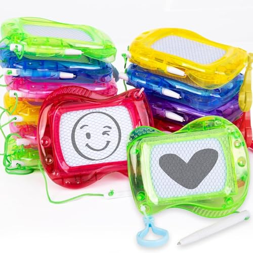 Neuytiky 12Pcs Mini Maltafel Zaubertafel Schlüsselanhänger, Mitgebsel Kindergeburtstag, Mini Maltafel mit Schlüsselanhänger Kinder, Nützliche Gastgeschenke Tombola Preise Kleinigkeiten für Kinder