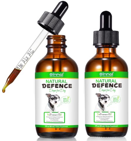 2Pack Natural Defence Drops for Dogs,Dog Immune Support Drops | Supports Joint, Digestion, Immunity & Skin Health | For Everyday Vitality | Suitable for All Breeds | 60ml