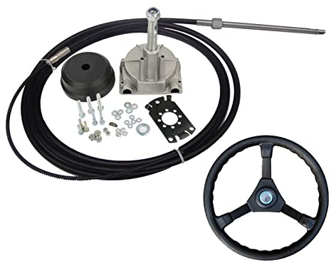 Szwaldaper Sistema de dirección mecánica giratoria turbina simple con motor fueraborda 12 pies rueda cable Szwaldaper