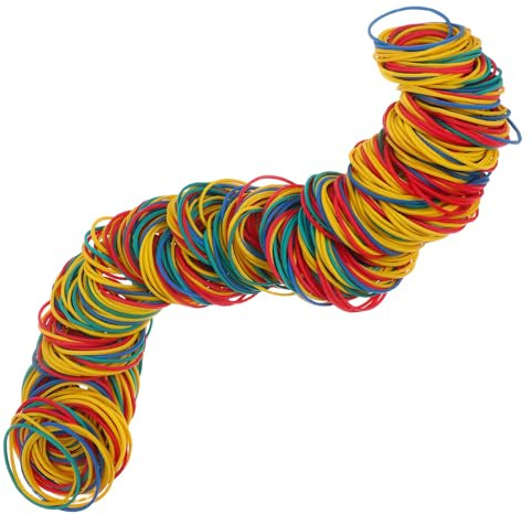 Healvian Elastici Colorati Multiuso 600 Pezzi Elastici Resistenti in Gomma 38 MM di Diametro per Ufficio Organizzazione e Avvolgimento per Uso Frequente e Progetti Creativi