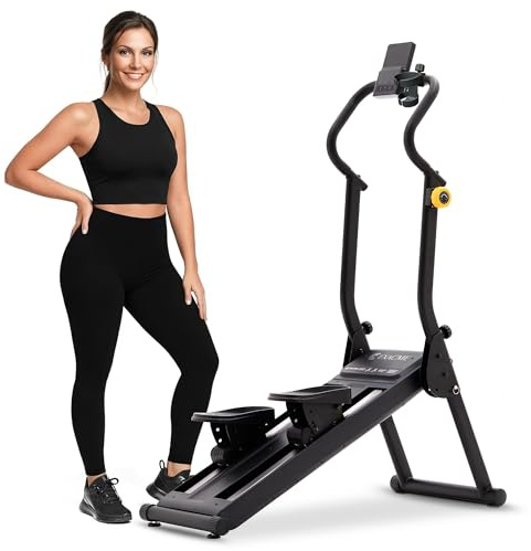 Magnetic Stair Stepper for Home, 16-Level Adjustable Resistance up to 77LBS, 350LBS Capacity, with Cup Holder & Bluetooth APP, Folding Compact Cardio Climber(Black)