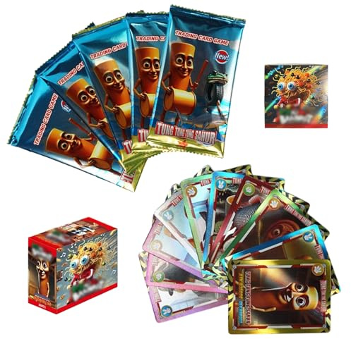 36 Packs 180 PCS Italian Brainrot Cards, Thick Frosted HD Gold Cards, Colorful Italian Brainrot Cards, Collectible Trading Cards, Fun Blind Box Card Game for Collection Social Gathering All People