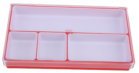 Brrnoo Organiserare för Klockdelar, 4 Fack Plastförvaringslåda, Butiksskruvar och Smycken, Robust Design, Effektivt Arbetsflöde, Hållbar Bricka för Urmakare, Hobbyister
